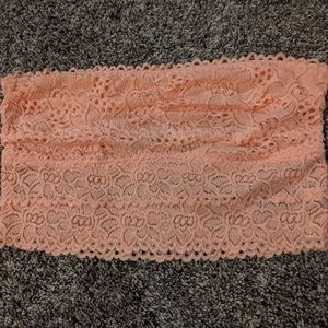 Aerie long line bandeau crop top. Pink, size large.